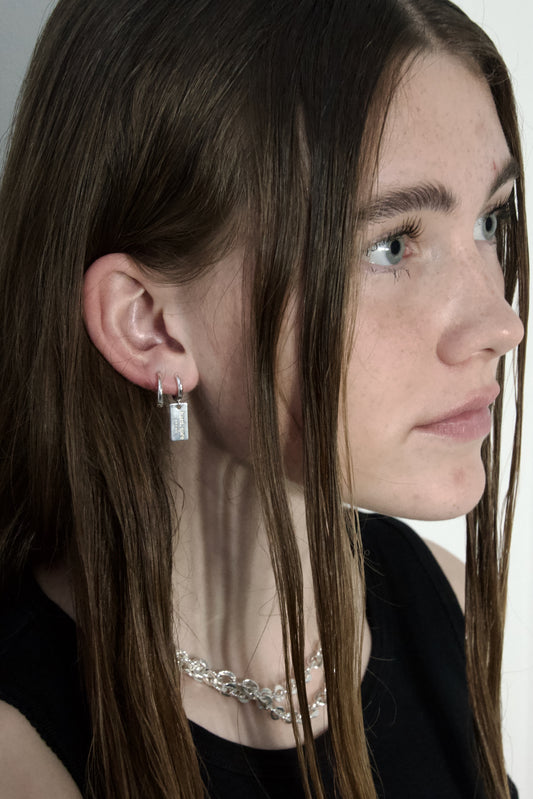 hard. core SILVER EARRING