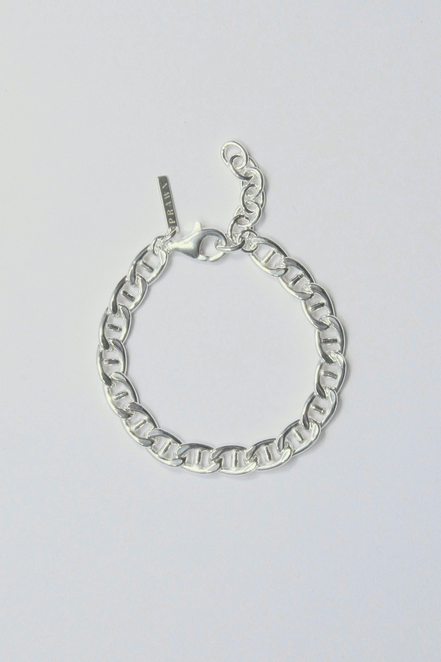 Chunky silver bracelet with a big clasp