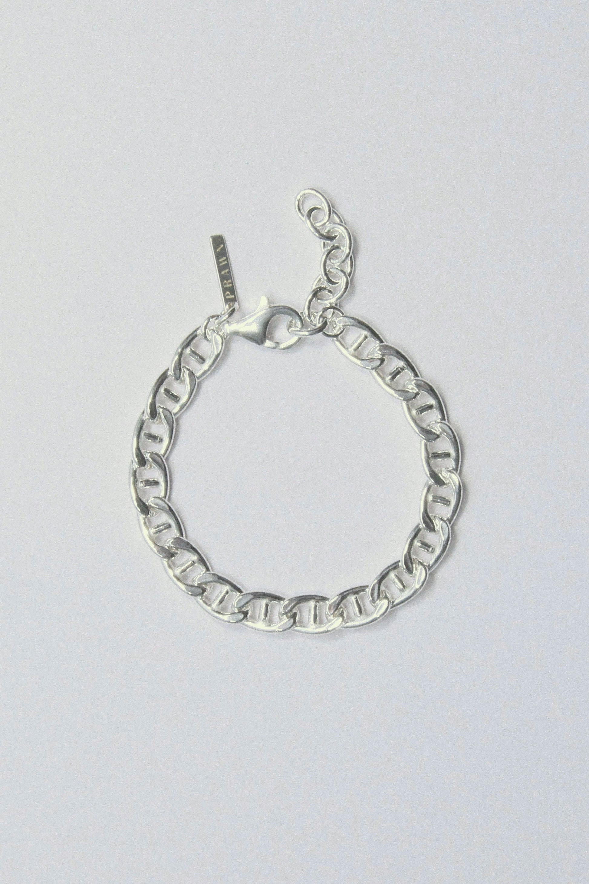 Chunky silver bracelet with a big clasp