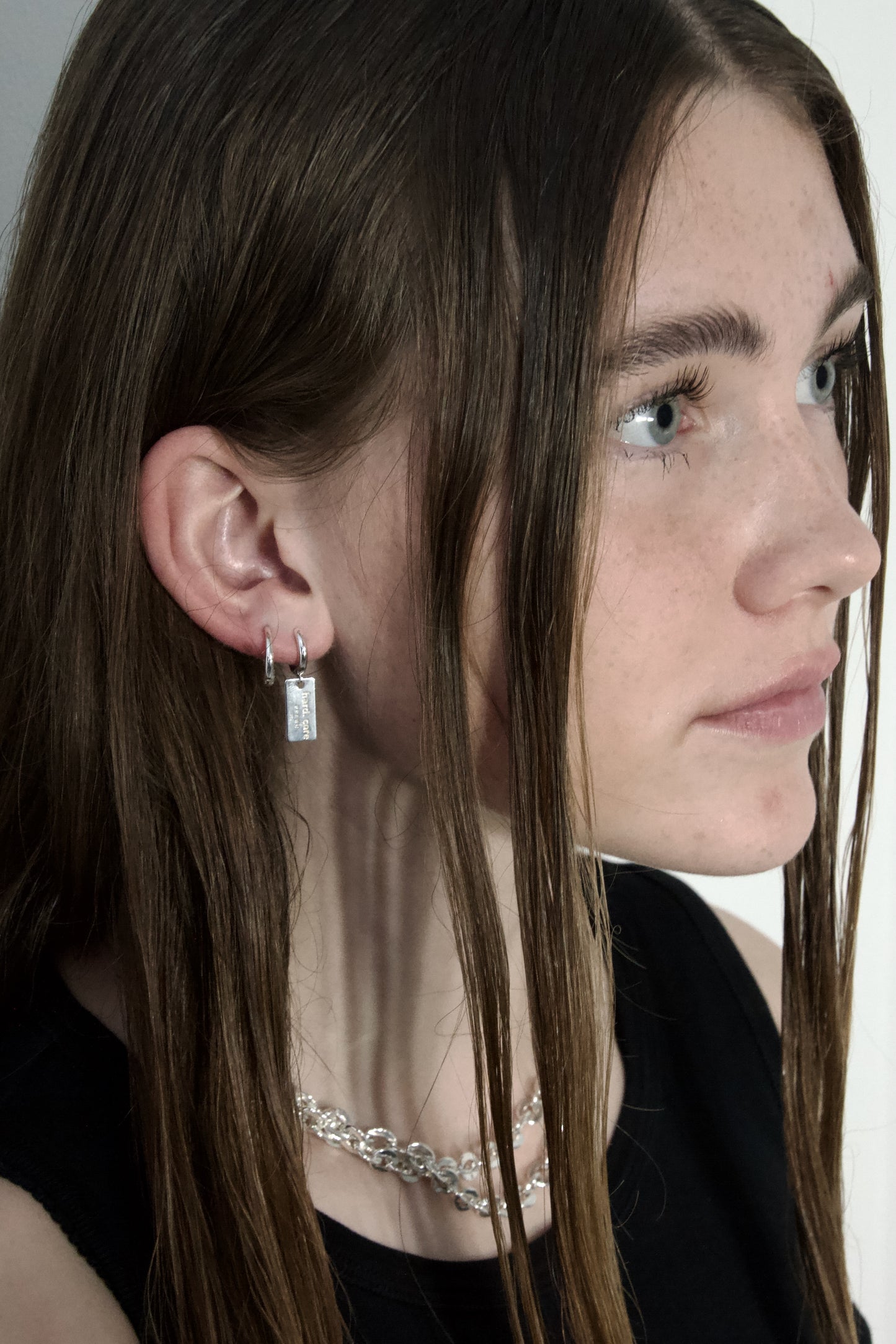 hard. core SILVER EARRING
