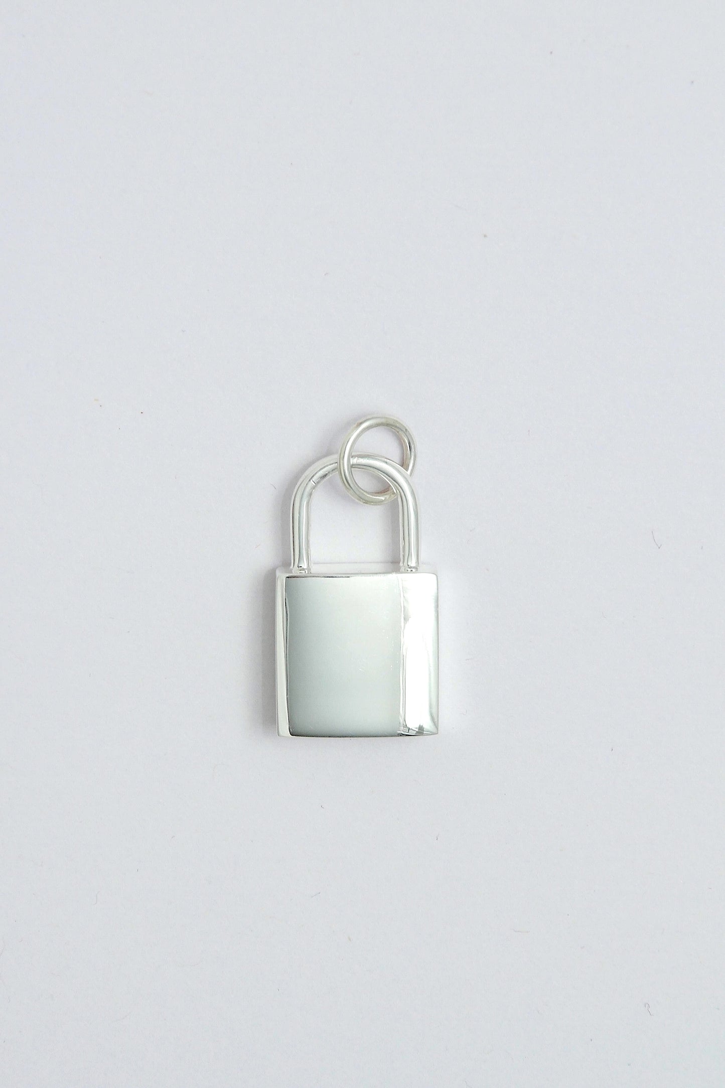 Silver padlock charm pendant