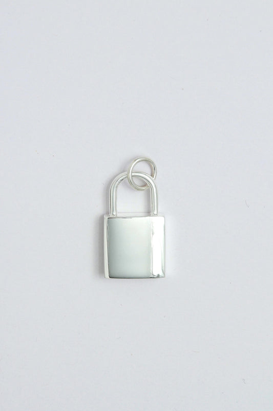 Silver padlock charm pendant