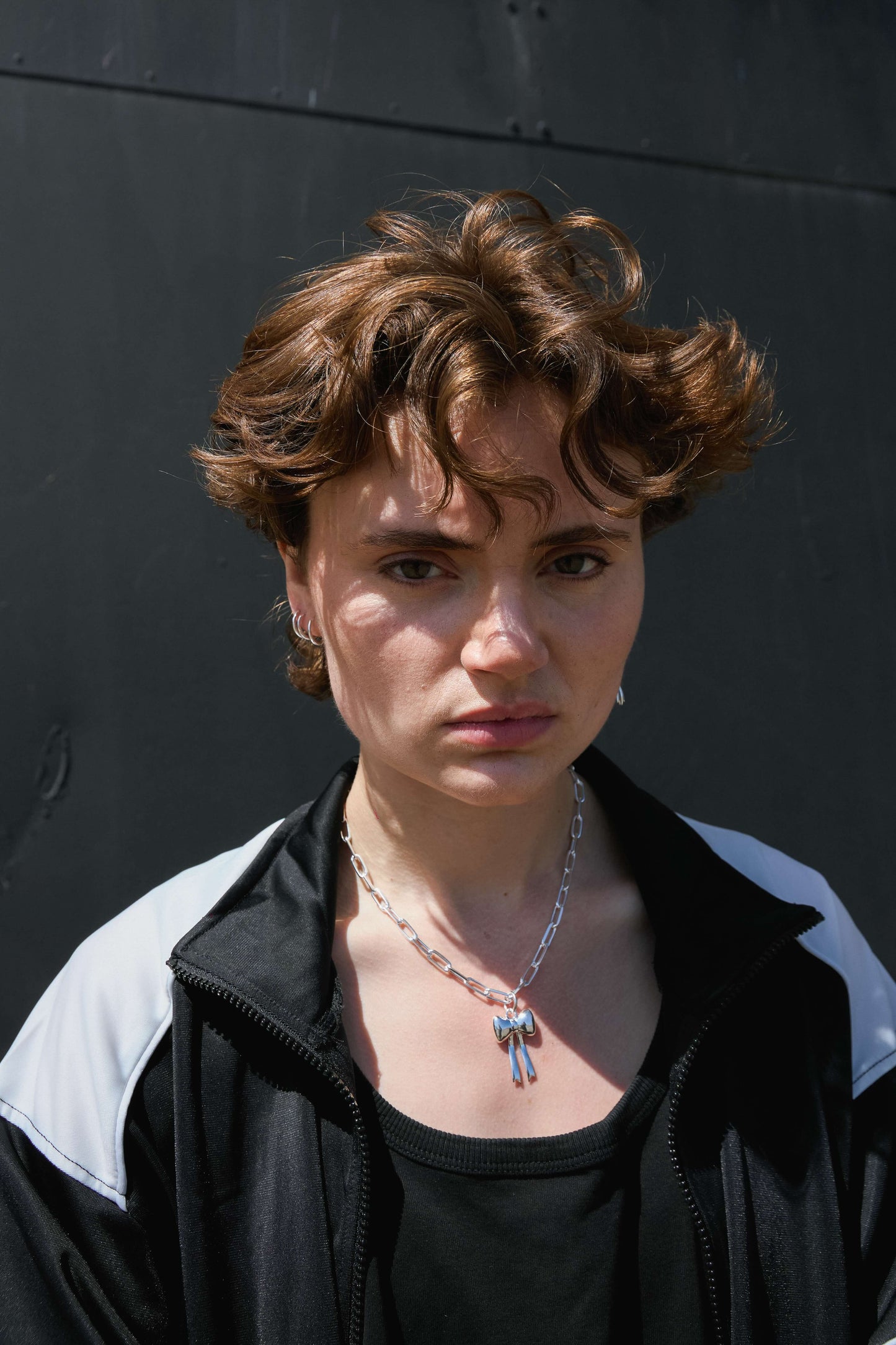 Small hoop earring made in recycled sterling silver